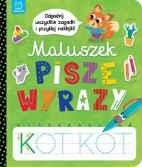 Maluszek pisze wyrazy. Odgadnij zagadki i przyklej naklejki Wysoka jakość