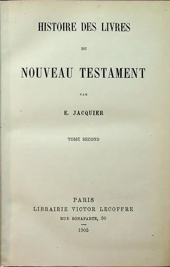 Histoire des livres du nouveau testament 1905 r. Dostępne od ręki