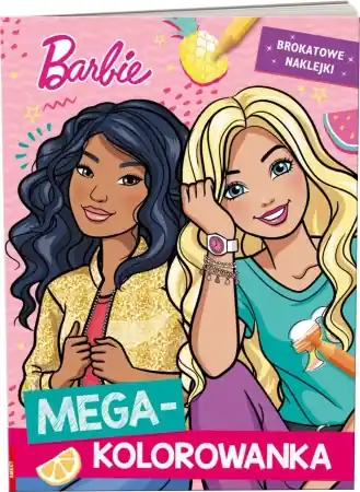 Wyprzedaż Barbie. Megakolorowanka. Brokatowe naklejki - praca zbiorowa