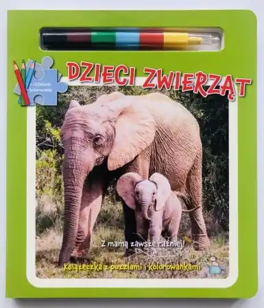 Nie przegap Dzieci zwierząt. Książka z puzzlami... - praca zbiorowa